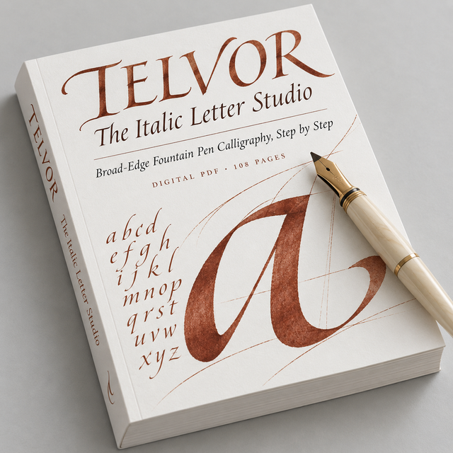 Cover preview of The Italic Letter Studio, a digital PDF guide.