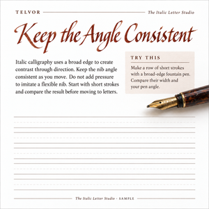 Show the sample page of The Italic Letter Studio.